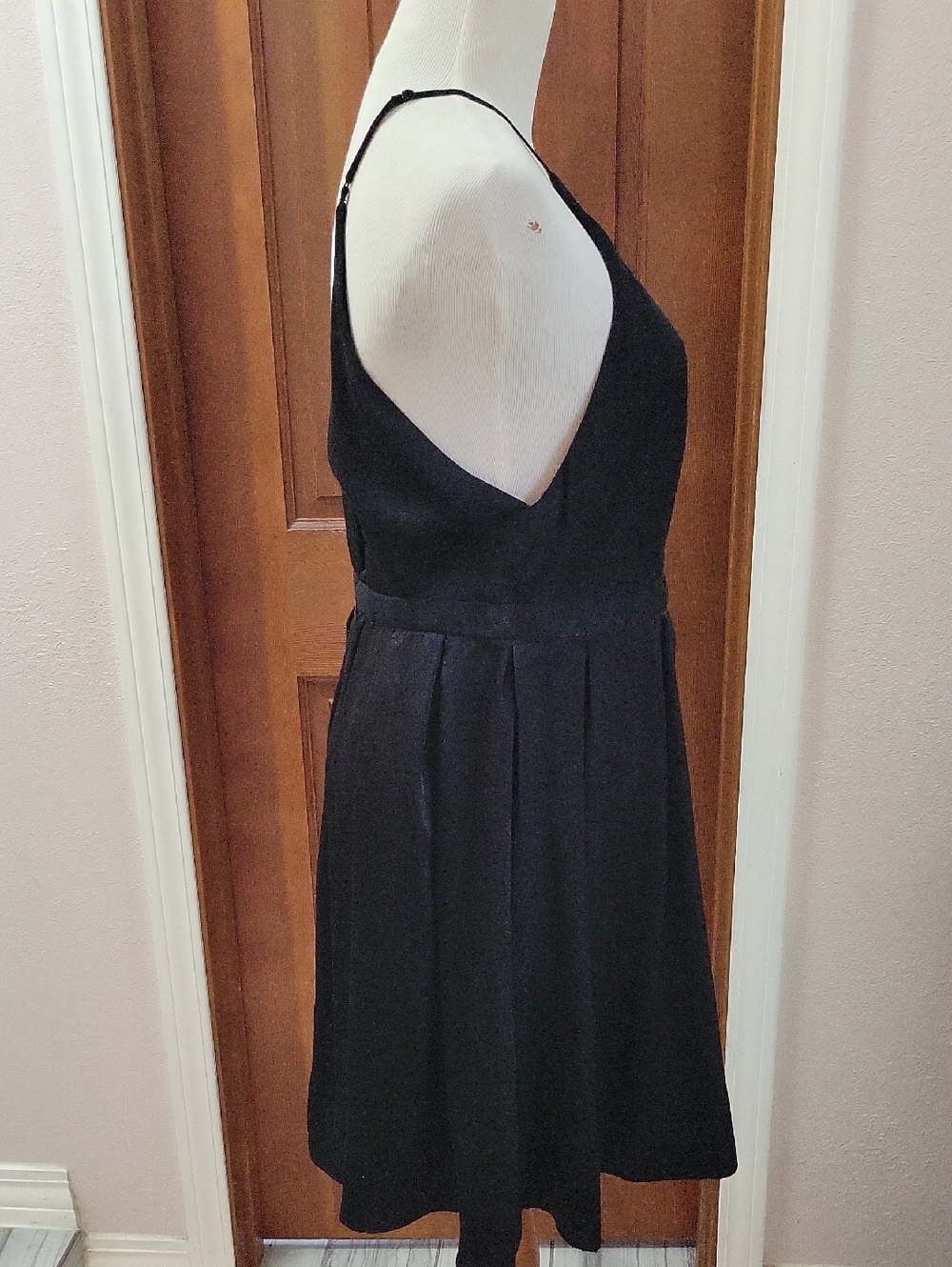 Free People Black Plunge Mini Dress with Strappy Front - Picture 4 of 6